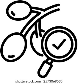 Quality Control Olive Icon Line Vector Illustration