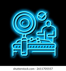 quality control olive production neon light sign vector. quality control olive production illustration