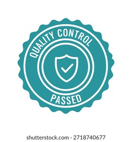 Quality control passed badge, certificate seal, trust mark Vector
