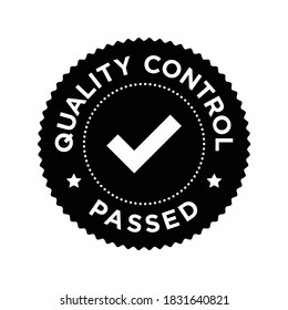 Quality control passed badge label. For your tested product.