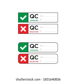 Quality control passed badge label. For your tested product.