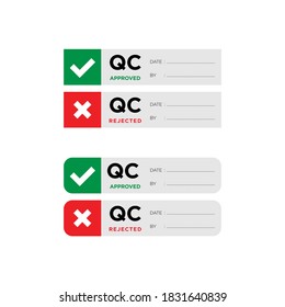 Quality control passed badge label. For your tested product.