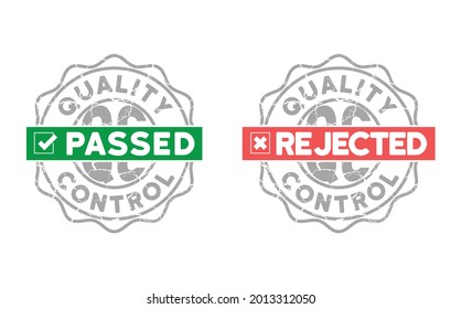 quality control passed or rejected badge icon set vector illustration
