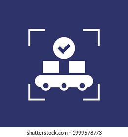 quality control in production or manufacturing icon