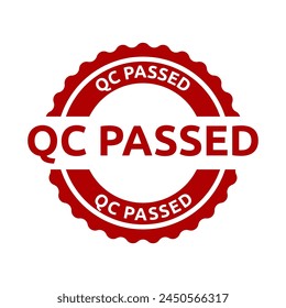 Control de calidad o etiqueta de insignia de control de calidad aprobada aislada sobre fondo blanco.