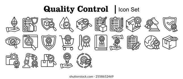 Quality Control related icon set
