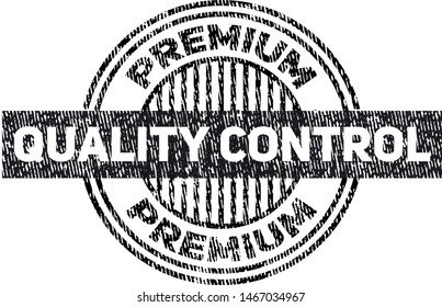 Quality control sign on white background