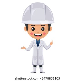 Quality control supervisor pointing his finger. Express an idea and indicate with the index finger. Food industry engineer. Chief food safety engineer. Safety in food production and processing