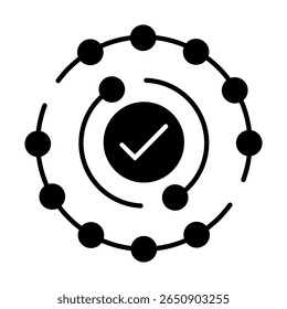 Ícone de vetor de controle de qualidade. Sinal de ilustração de verificação de qualidade. Símbolo aprovado. Ícones da Web de qualidade.