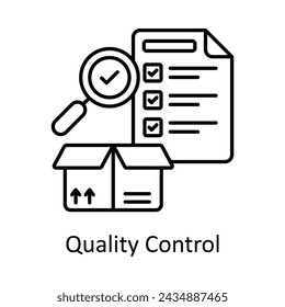 Quality Control vector outline icon design illustration. Manufacturing units symbol on White background EPS 10 File