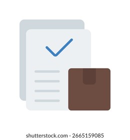 Vector de control de calidad para el proceso de inspección de Producto, ilustración de marca de verificación y lupa, prueba estándar de fábrica