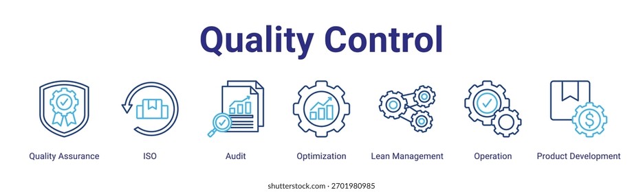 Quality Control web banner icon element for design in a collection