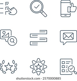 Quality control web icons set vector Illustration. thin line icons quality control, approve, certified, checkbox, ok, legal vector