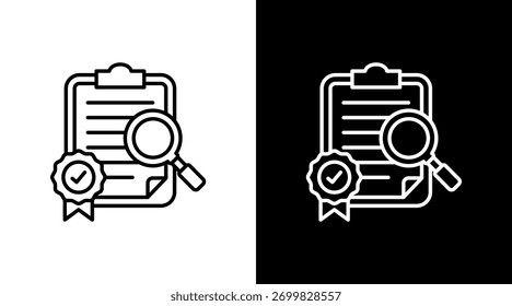 Design des weißen Symbolsatzes der Qualitätskontrolle
