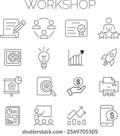 Quality control, Work shop set of web icons in line style. Quality Check computing icons for web and mobile app. 