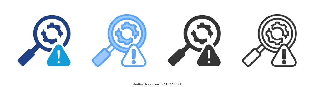 Quality Defects icon set multiple style collection