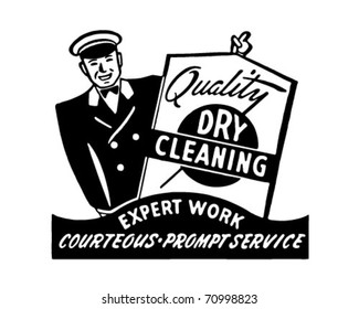 Quality Dry Cleaning - Retro Ad Art Banner