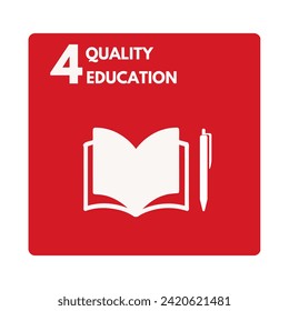 Quality Education is the 4th Goal of sustainable development goals, icon