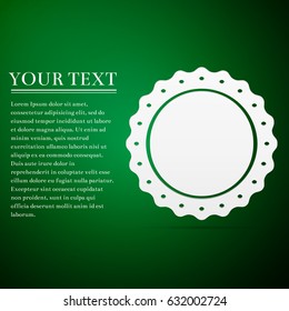 Quality emblem flat icon on green background. Vector Illustration