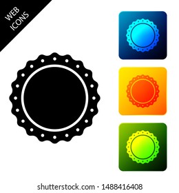 Quality emblem icon isolated on white background. Set icons colorful square buttons. Vector Illustration