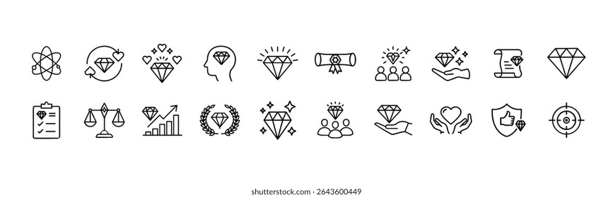 Quality and Excellence Icons: Value, Premium, and Achievement Symbol Set