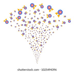 Quality festive fountain. Vector illustration style is flat iconic symbols. Object fountain created from random symbols as quality fireworks.