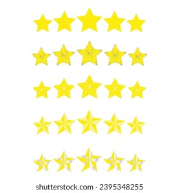 Quality Five Stars Icon, Yellow 5 Stars Crown for 100% Premium Quality Symbol. Five Star Ratings Collection Vector Illustration