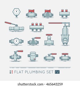 Quality flat  icons set of sanitary equipment