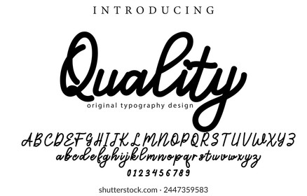 Quality Font Stylish brush painted an uppercase vector letters, alphabet, typeface