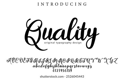 Pincel con estilo pintado con letras mayúsculas del Vector, alfabeto, tipografía