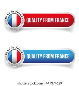 Quality from France - Made in France vector button