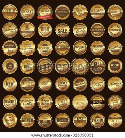 Quality golden badge collection
