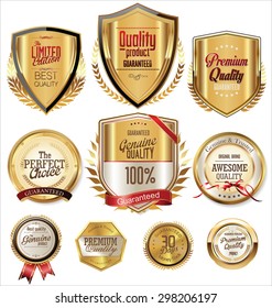 Quality golden badges and labels collection