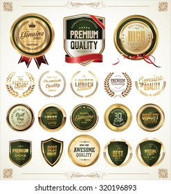 Quality golden badges and labels collection