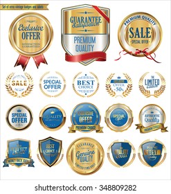 Quality golden badges and labels collection