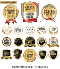 Quality golden badges and labels collection