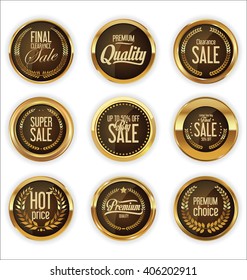 Quality golden badges and labels collection