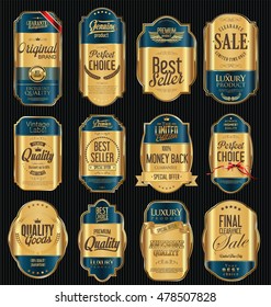 Quality golden badges and labels collection
