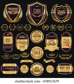 Quality golden badges and labels collection