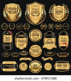 Quality golden badges and labels collection