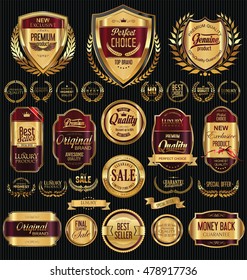 Quality golden badges and labels collection