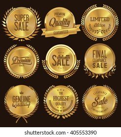 Quality golden medallion with laurel wreath collection