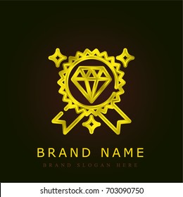 Quality golden metallic logo