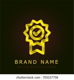 Quality golden metallic logo