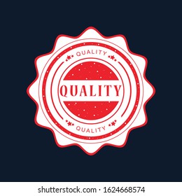 Quality grunge retro red isolated stamp