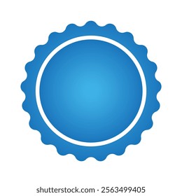 Quality guarantee blue Vector icon isolated on white background. Shopping and sale concept isolated on white background illustration. Award, winner, trophy, top quality, promotion concept.