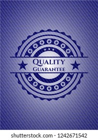 Quality Guarantee with denim texture