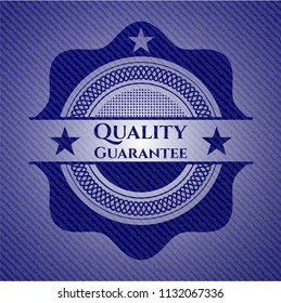 Quality Guarantee emblem with jean texture