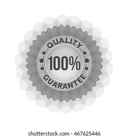 Quality guarantee emblem or rosette black. 