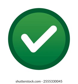 Quality guarantee green Vector icon isolated on white background. Approving, check, concept seal isolated on white background illustration. Award, winner, trophy, top quality, promotion concept.